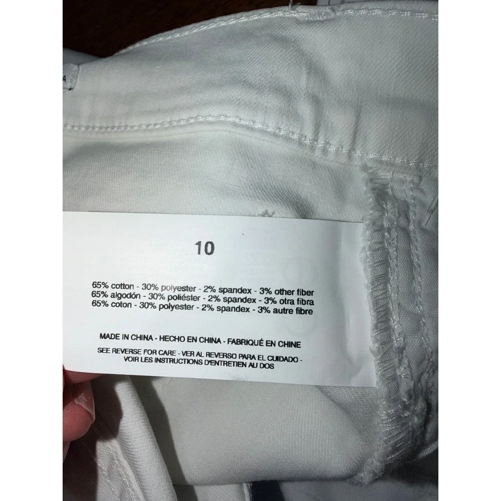 Nine West Bermuda Shorts Women Size 10 White NEW High Rise Cuffed UDNW2361
